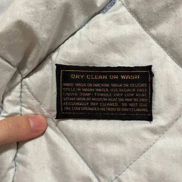 Vintage 70s Goose Downfilled Quilted Pastel blue floor length winter jacket! - Picture 8 of 15